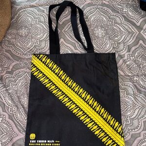 NWT Third Man Rolling Record Store Tote Bag with Yellow Tire track